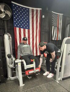 Taylor training a senior man